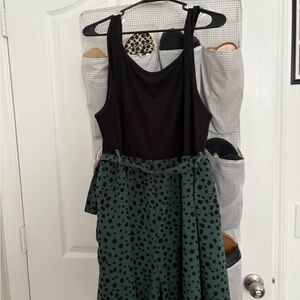 Black and Green Polka Dot Romper